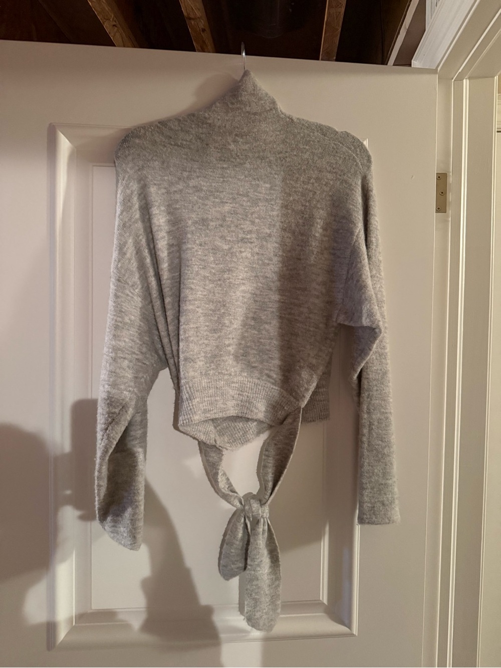 Aritzia Gray Tie Turtleneck Sweater - Women